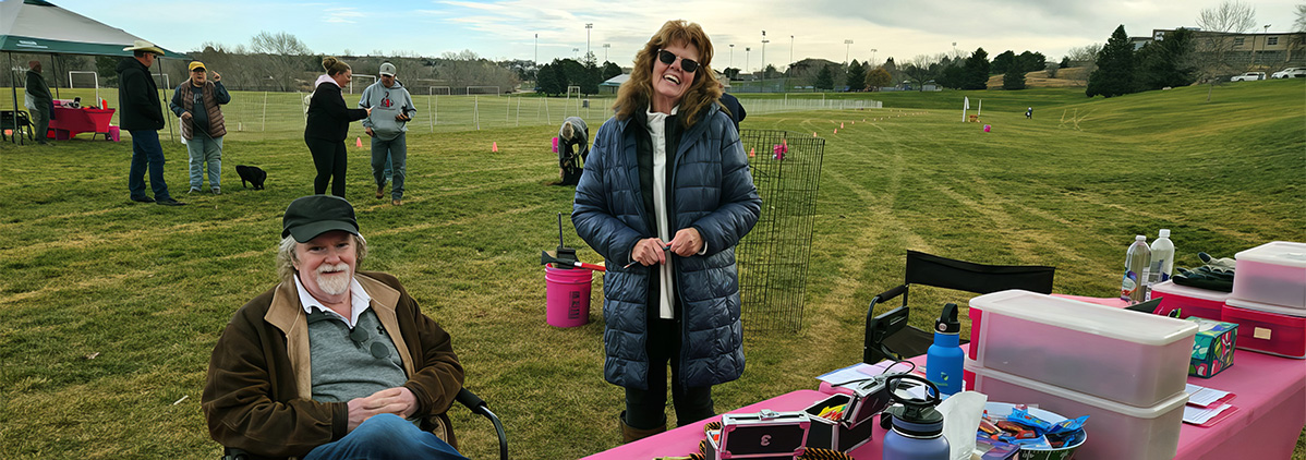 Dog running in a field